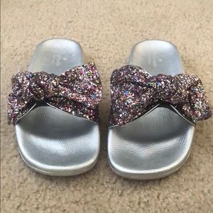 Kate Spade Bow Knot Glitter Slides